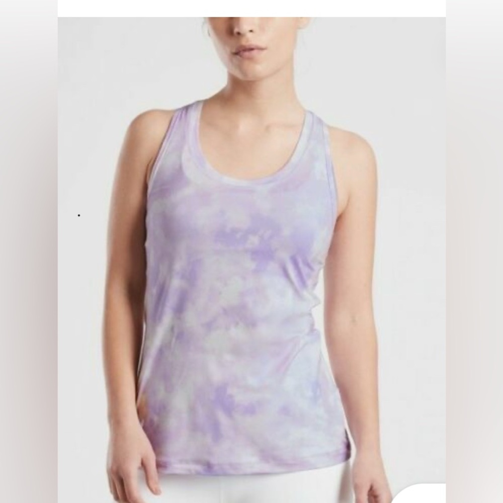 ATHLETA Nitro Tie Dye Tank Keyhole Back Purple NWT 3X